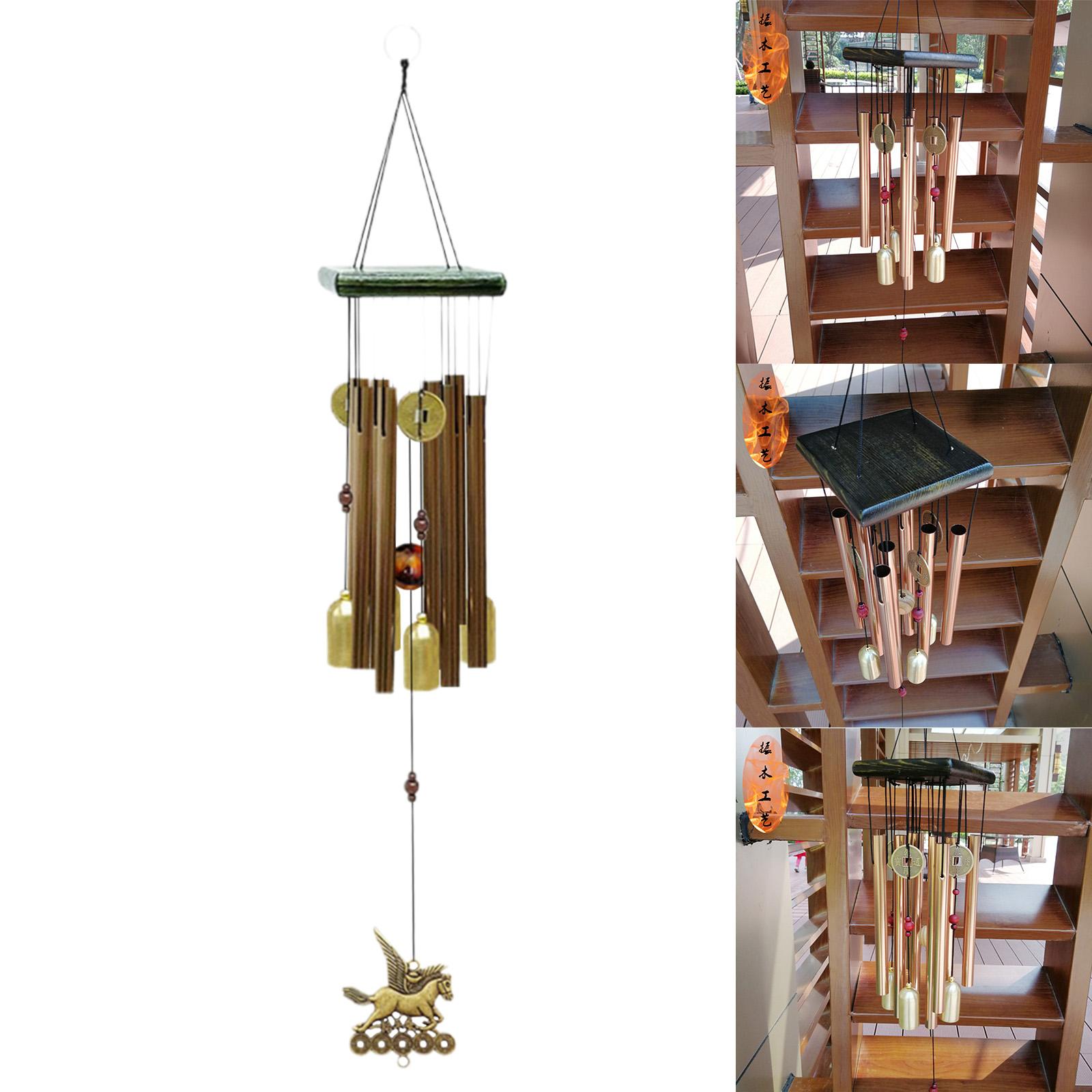 Tubular Wind Chimes Hanging Decoration 61cm Total Length Chinese Style Windchime Bells for Home Decor Patio Garden Porch