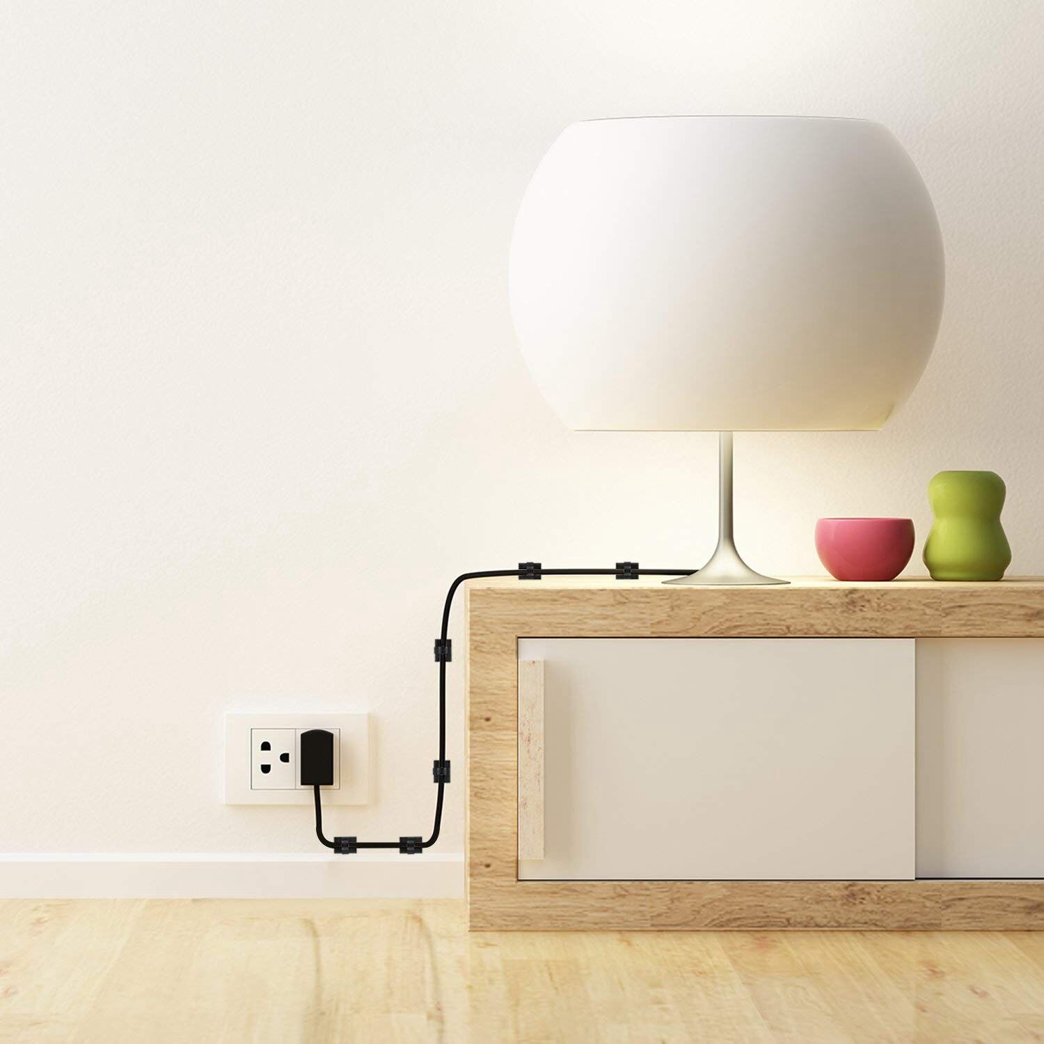 BMBY-50 pcs. Self Adhesive Cable Clamp Plastic Rectangular Cable Clips Cable Tie Quick Bind Cable Wire Management Holder for C