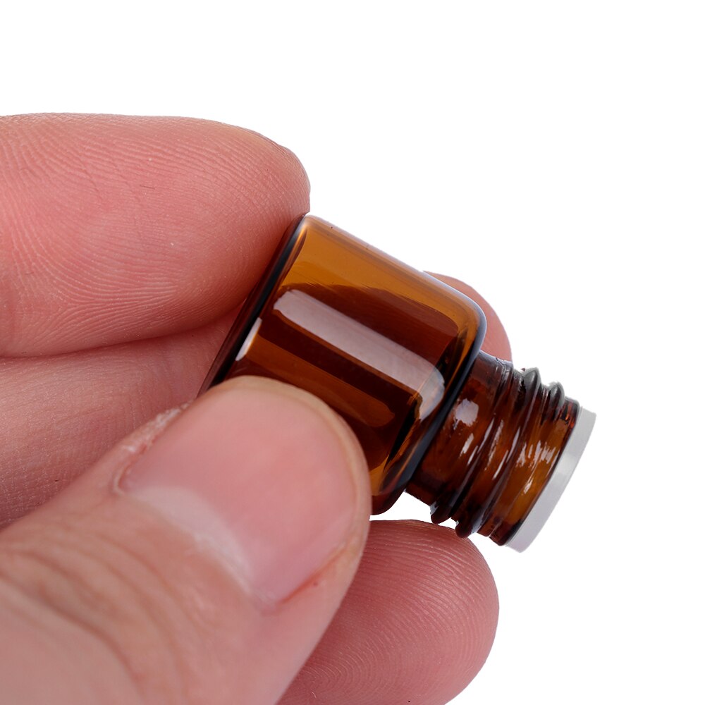 Mini pot d'huile essentielle de 10 pièces 1/2/3/5ml | Bouteille d'huile essentielle, pot d'orifice brun réducteur et bouchon, cosmétique Portable, pot d'échantillon, flacons en verre