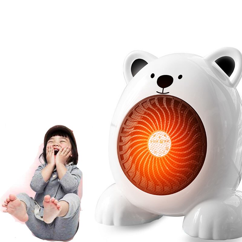 Mini ventilador calefactor eléctrico de bolsillo con dibujos animados para el hogar, calentador rápido de escritorio para invierno, pequeño