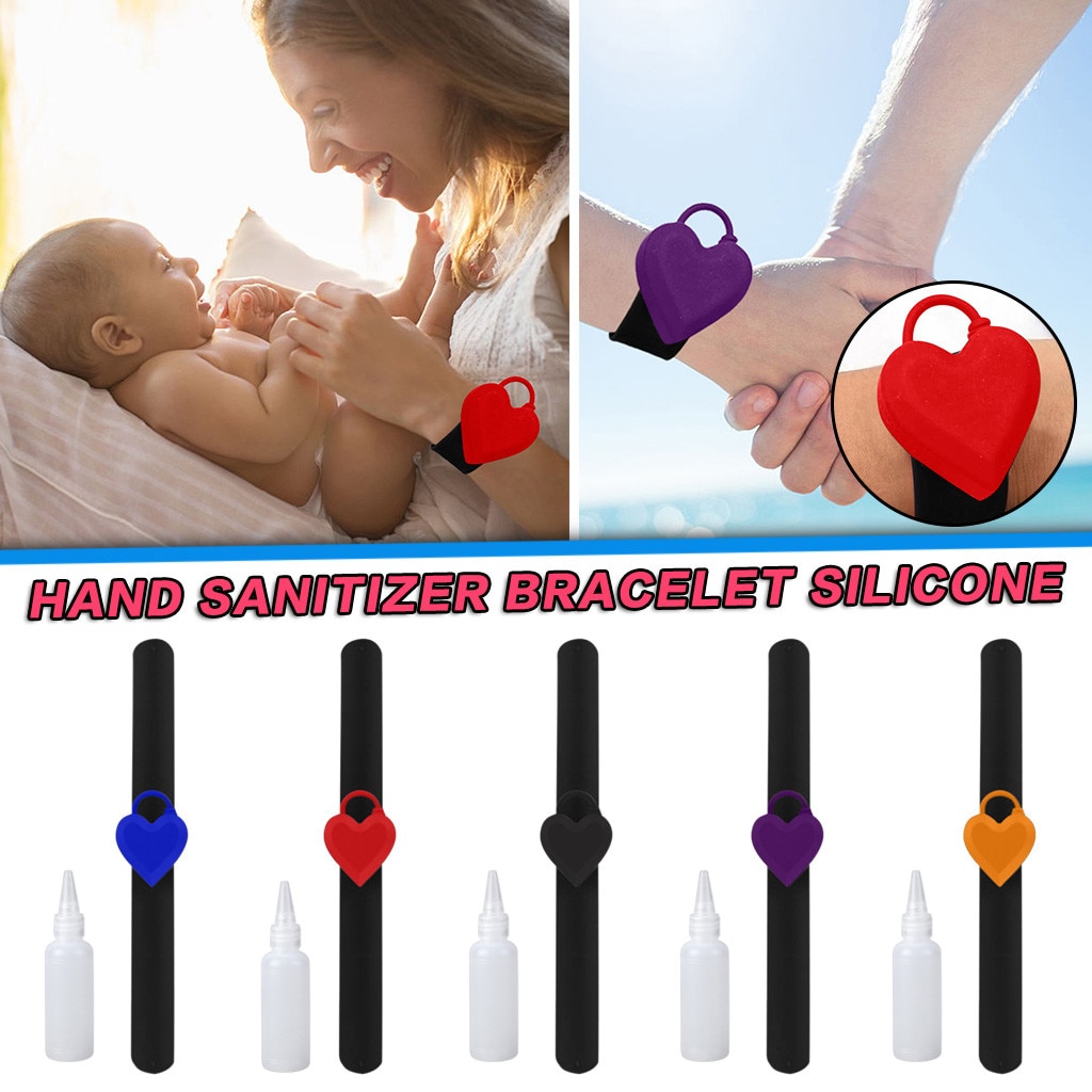 Gel de nettoyage des mains distribution Bracelet amour coeur Portable Bracelet Portable distributeur Bracelet petit distributeur de savon B11
