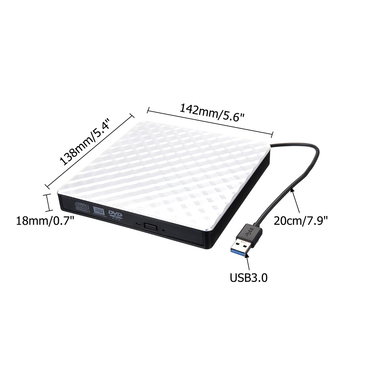 Usb 3.0 Externe Optische Drive Dvd Combo Dvd Rom Speler CD-RW Brander Schrijver Plug En Play Voor Macbook Laptop Desktop pc