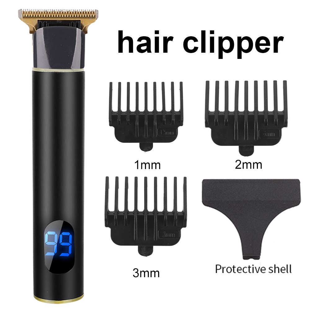 Professionele Tondeuse Mannen Kapper Oplaadbare Lcd T Blade Snijmachine Baard Trimmer Elektrische Scheerapparaat Cordless Haar Snijder