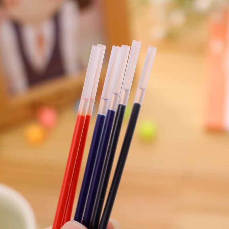 100PCS 0.5mm Black Blue Ink Refill For Roller Ball Pens Smooth Gel Pen Writing Pen Refills