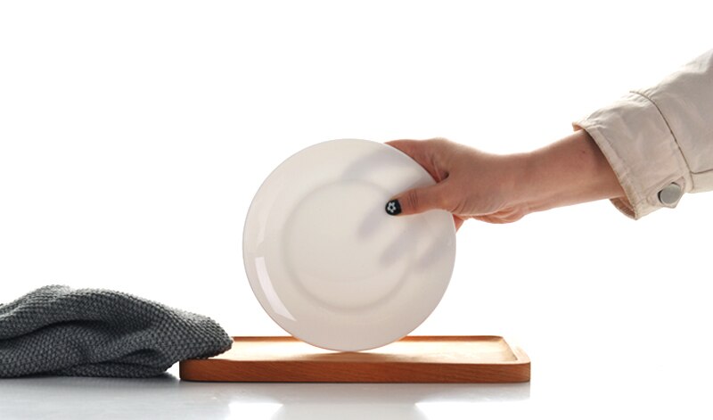 6 pulgadas, hueso blanco puro china breadfast bandeja, plato de porcelana para aperitivos y pasteles, plato de cerámica para alimentos, apto para microondas: Default Title