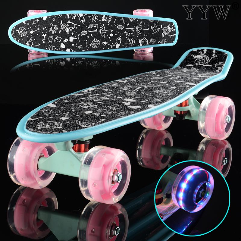 Clignotant planche à roulettes simple Kicktail Penny Mini Cruiser Rocker 4 roues adolescent adulte trottoir patinage rue filles planche à roulettes