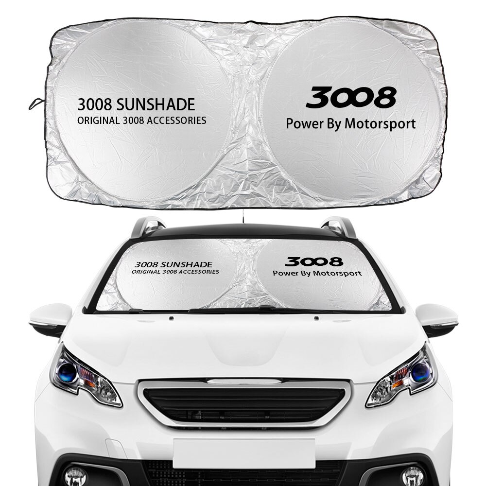 Para Peugeot 107, 108, 206, 207, 208, 306, 307, 308, 407, 408, 508, , 5008 RCZ 301 3008 Rifter parabrisas del coche cubierta para sombrillas Accesorios: For 3008