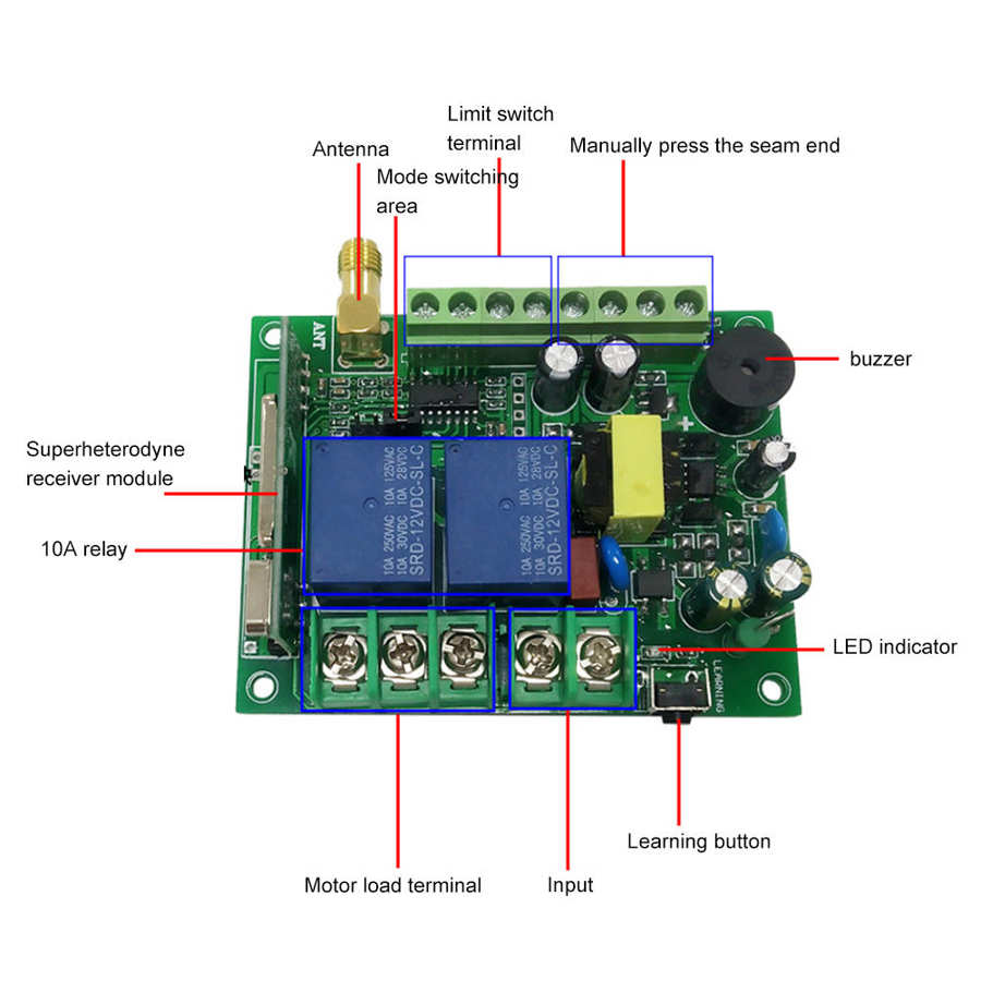 Two-way Motor Positive Inversion Controller Intelligent Wireless Remote Control Switch