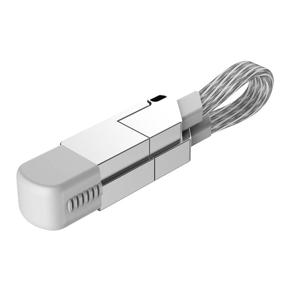 Nøglering multi-opladerkabel kort hurtigoplader  pd 60w multistik kabel 4 in 1 usb a/c til type c opladerledning: Sort