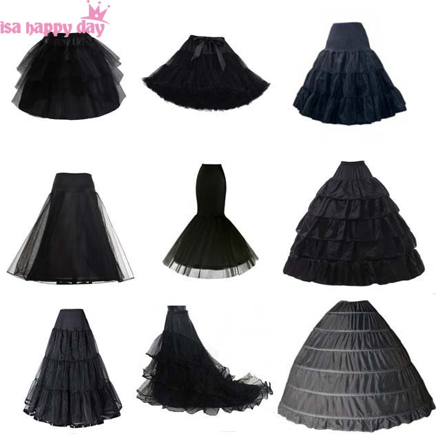 Black Hoop Bridal A Line Tulle Wedding Petticoat Marriage Gauze Skirt Crinoline Underskirt Wedding Accessories