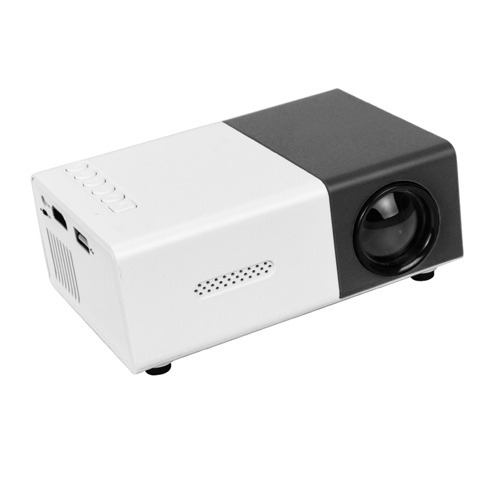 Salange YG300 Mini LED Projector Yg300 Upgraded Version 600 lumen 320x240P HDMI-compatible USB Audio Home Media Player Beamer: color1 / EU Plug