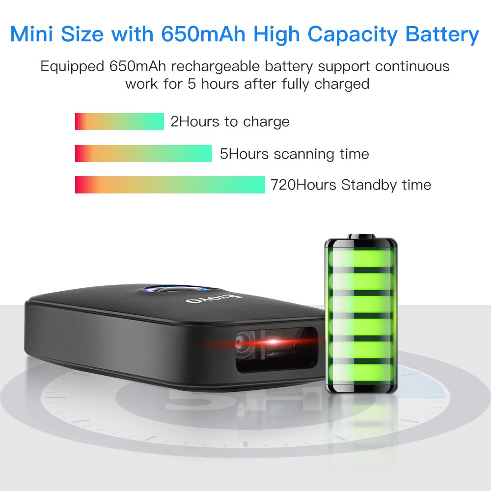 Eyoyo Mini Ccd Bluetooth Barcode Scanner, bluetooth &amp; Usb Wired &amp; Wireless 2.4 1D Bar Code Reader Draagbare Beeld Scherm Scanner