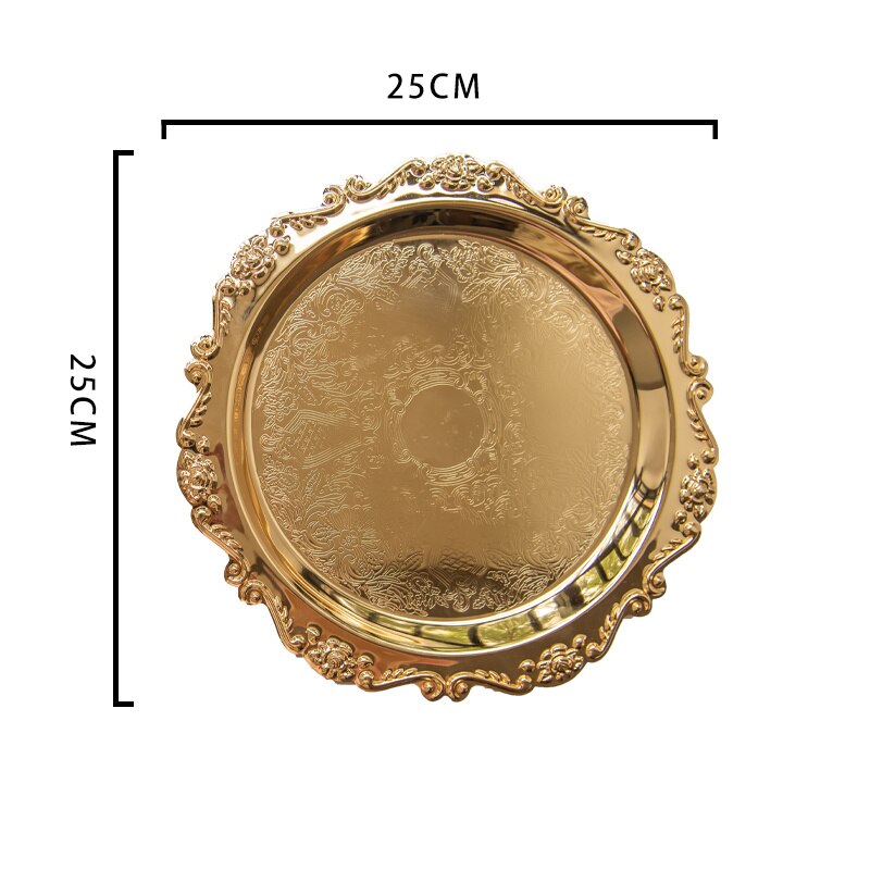 Gold Opslag Thee Lade Set Rvs Zilveren Cake Fruitschaal Sieraden Display Lade Bruiloft Dessertbord Voor Home Decor 1Pc: Lemon yellow