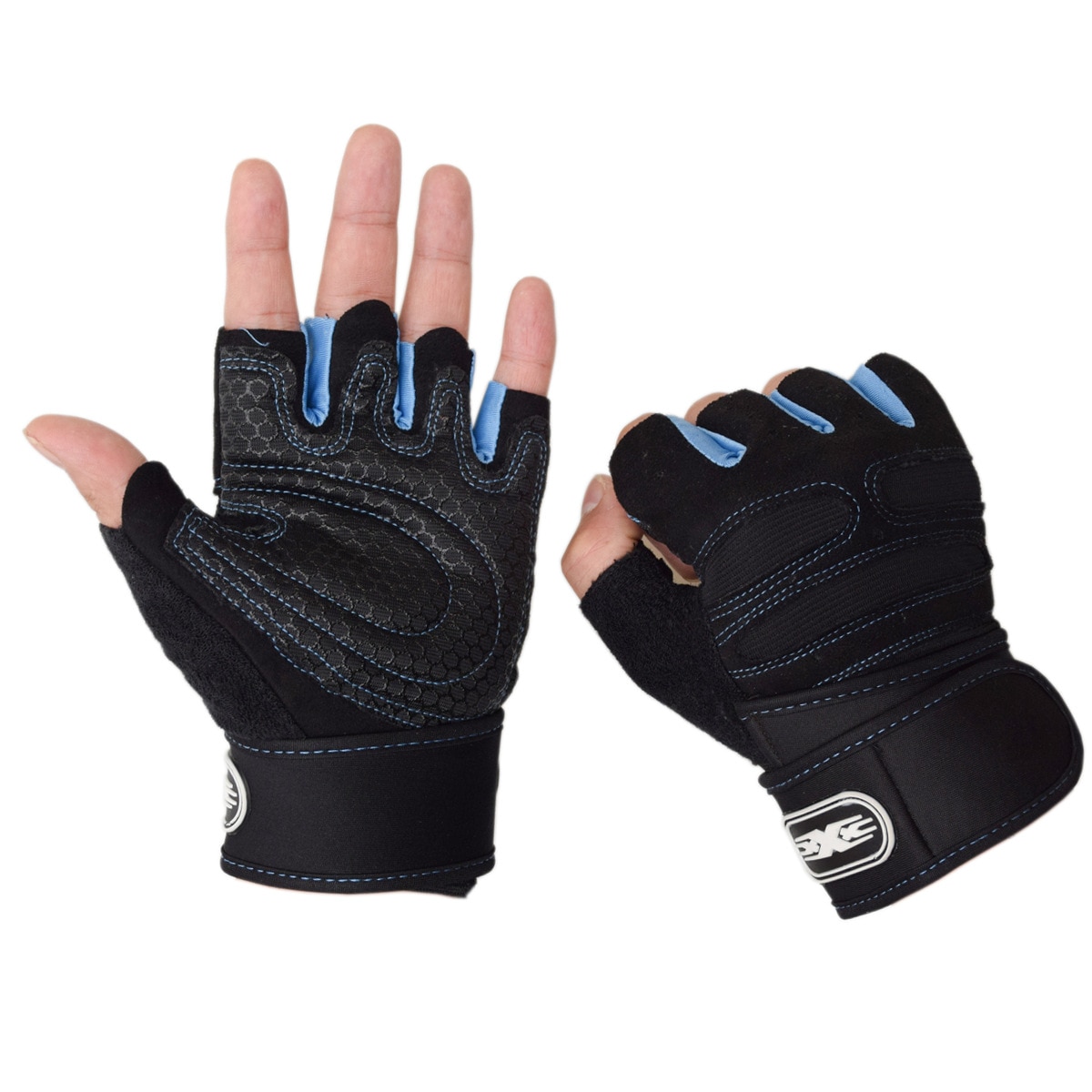 Half Finger Fitness Gloves Weight Lifting Gloves Protect Wrist Gym Training Sport Unisex Men Women Breathable Dumbbell Gloves
