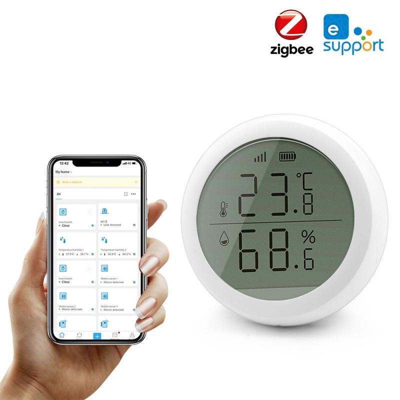 EWelink Smart Home EWelink Temperature Humidity Sensor Zigbee Indoor Temperature Humidity Detector Screen Display