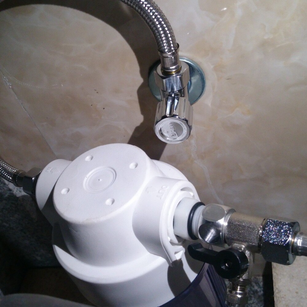 Tee 1/2"Male BSP-1/4"Tube-1/2"Female BSP tap shut off Ball Valve StainlessSteel Fitting Connection RO Water Filter