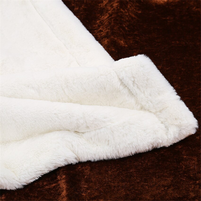 Manta de lana de pelo de conejo de colores sólidos Super suave sofá Coverlet invierno cálido sábanas fácil de lavar Faux Fur cobijas