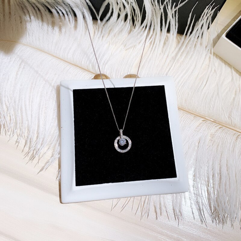 Nouvelle tempérament cercle CZ collier or argent couleur brillance Zircon délicate clavicule tour de cou Bijoux de fiançailles de mariage