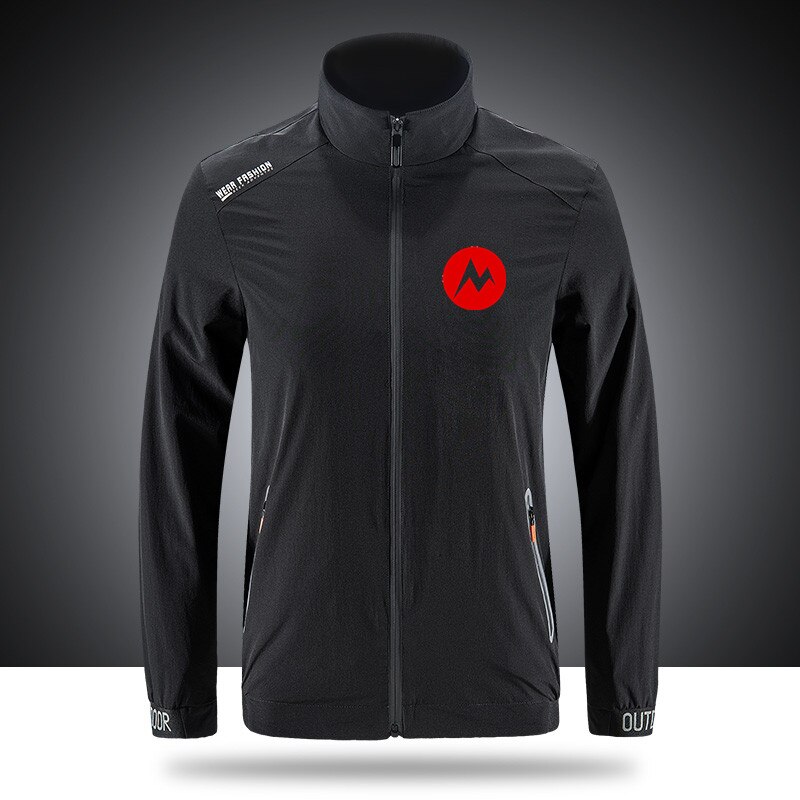 Red Single M Marmot Logo Slim Sport Street Windbreaker Zipper Thin Jacket Men's Casual Front Printing Jacket Asian Size: 1 black / XL