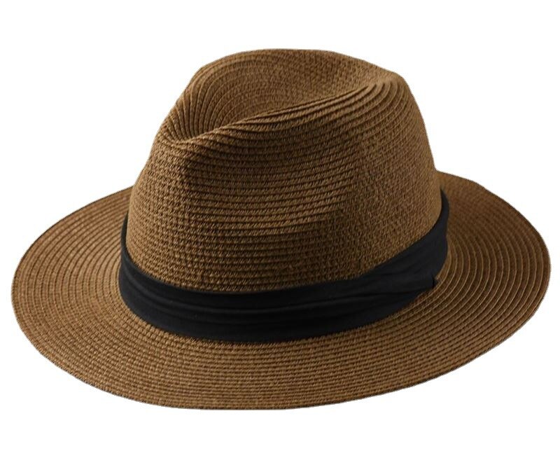 Sombreros panamá de ala ancha para hombre, sombrero de paja de ala ancha para playa, de verano, Fedora de talla grande, 55-57cm, 58-60cm, 61-64cm