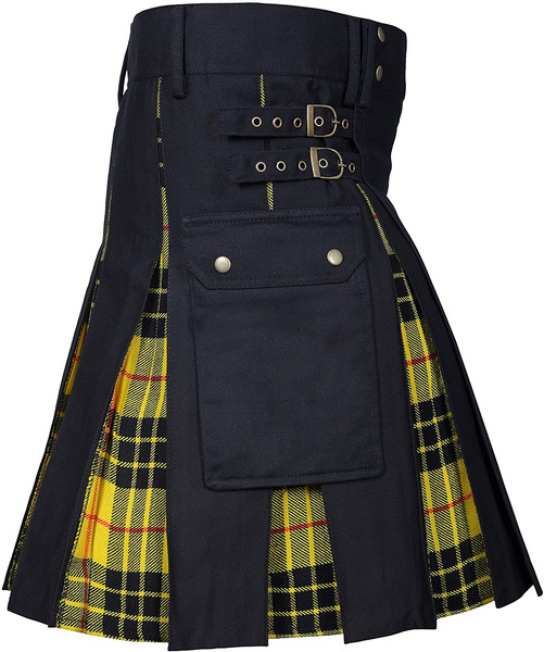 Kilts for Men, Utility Kilt, 100% Cotton Jeans Hybrid Kilt, Modern Box Pleated Tartan Traditional Mens Kilt