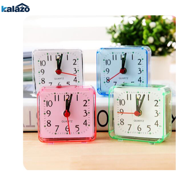 Square table clock Small Bed Compact Travel Quartz Beep desk Clock Cute Portable electronic desk clock masa saati