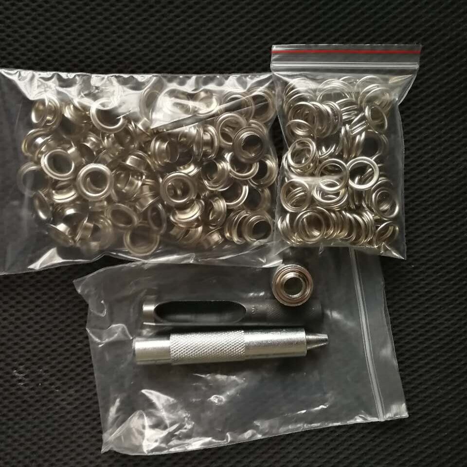 100pcs/lot Metal Silver Golden Banner Grommet Eyelets DIY Advertisement Grommet Eyelet + 1set Fixing Tool