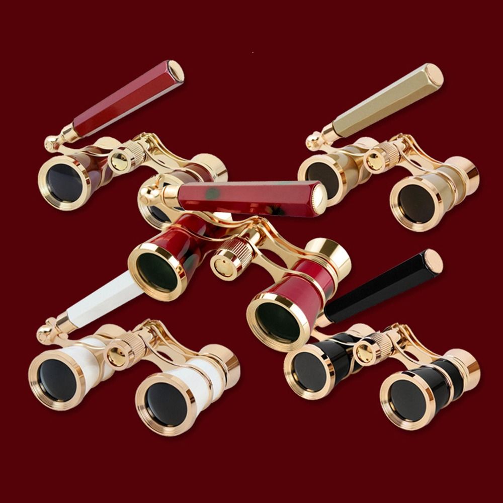 Optical BK9 Opera Glasses Lightweight Compact 3X Musical Concert Telescope Adjustable Handle Extendable Pocket Binoculars Women