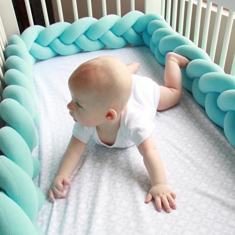 Baby Bed Bumper 1m/2m/3m*12cm*7cm Colors Three-Strand Braid Bumpers In The Ciib Protector Cradle Playpen For Newborn Bedding