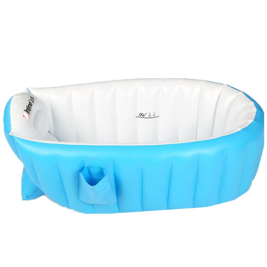 Aufblasbare Baby Badewanne, freundlicher Kleinkind Kleinkind Kleinkind Neugeborenen Aufblasbare Faltbare Dusche Schwimmbad-98x64x28cm
