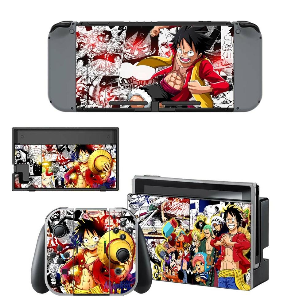 Conmutador Nintendo una piel pieza Luffy Nintend interruptor adhesivo pegatinas para la consola Nintendo Switch Joy-con base con tomas de control pieles: YSNS0689