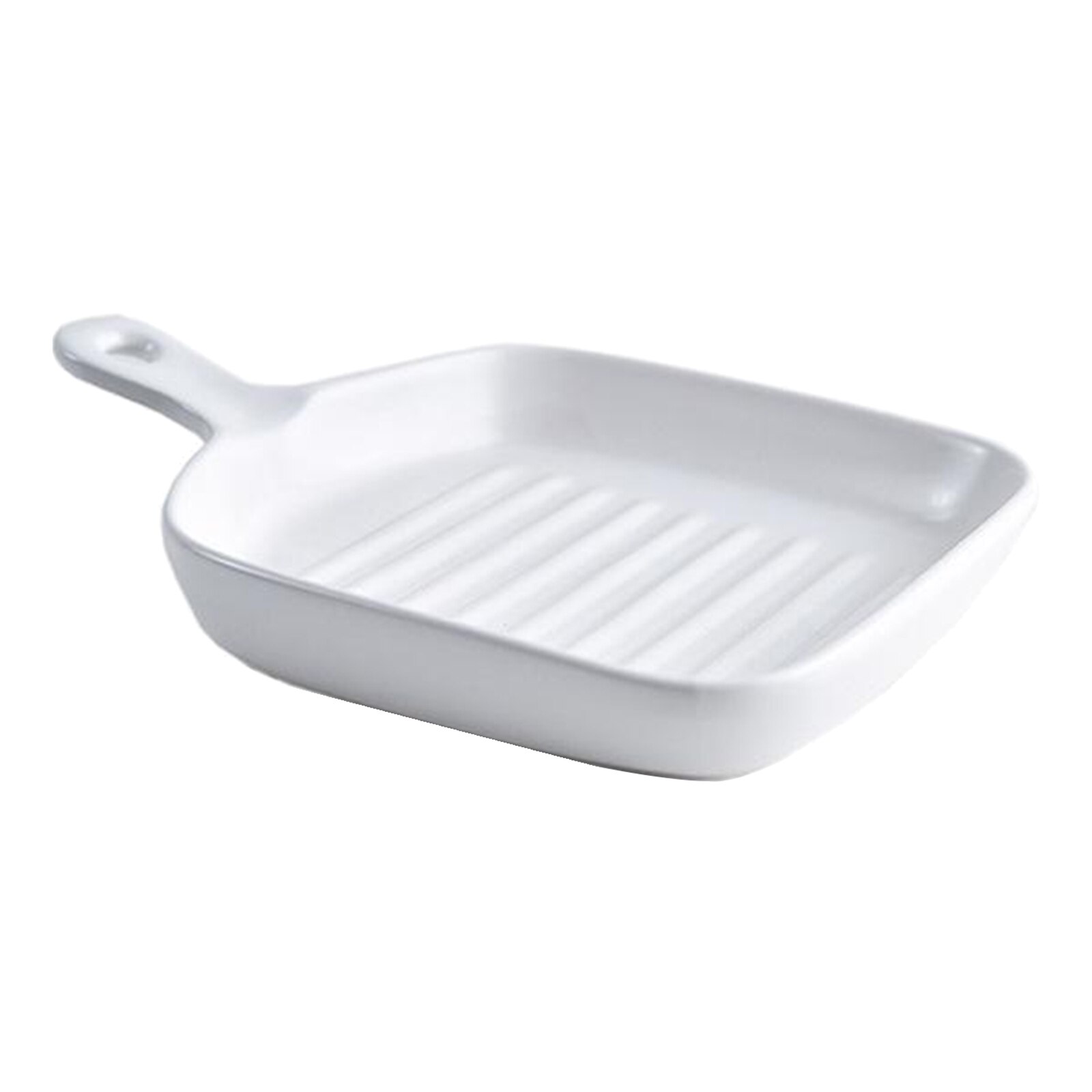 Ceramic Plates with Single Handle Beef Food Dessert Dinner Bakeware Tableware Tray