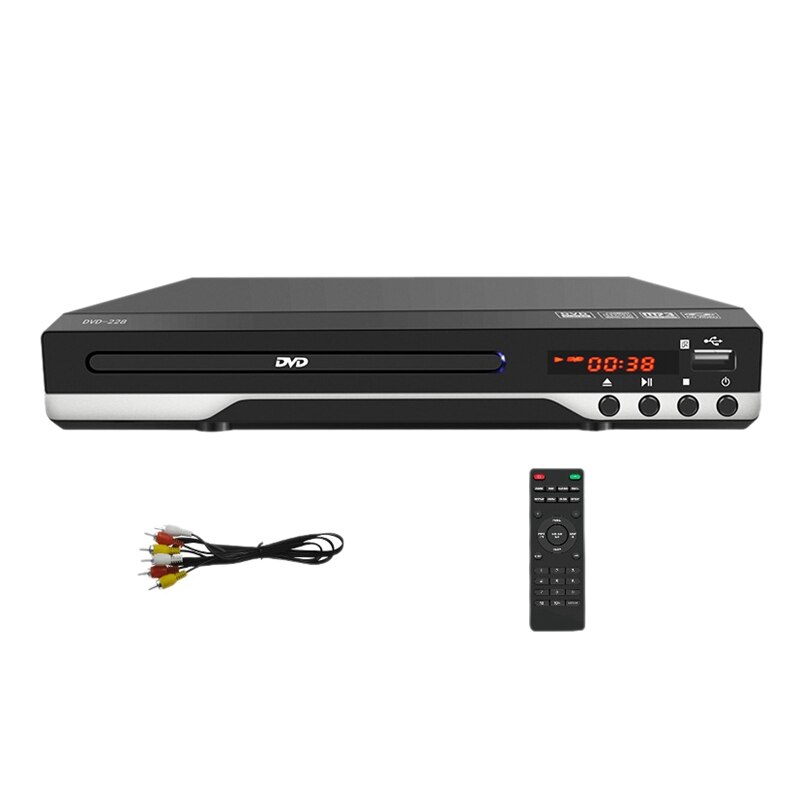 Dvd Speler Voor Tv Home Multi Regio Dvd/Svcd/Cd Speler Ingebouwde Pal/Ntsc Usb ingang Met Afstandsbediening: Black