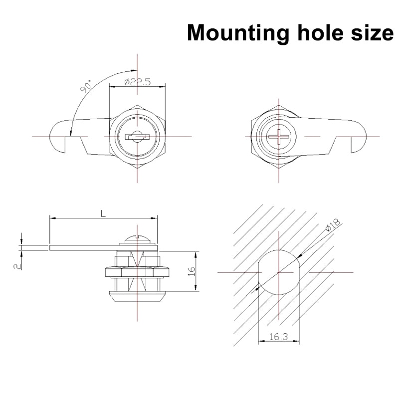 Aluminum Alloy Cylinder Barrel Lock Set 2 Cles for Mailbox Drawer 20mm Best Price
