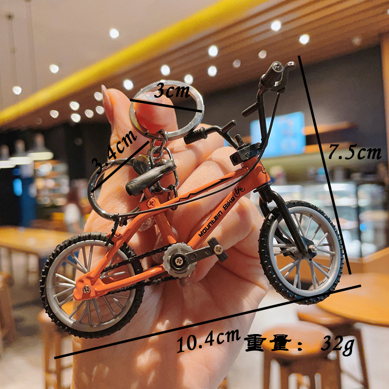 LLavero de bicicleta modelo de aleación Mini dedo de Metal fundido a presión bolsa para bicicleta de montaña llavero colgante juguete para para niños hombres coleccionista