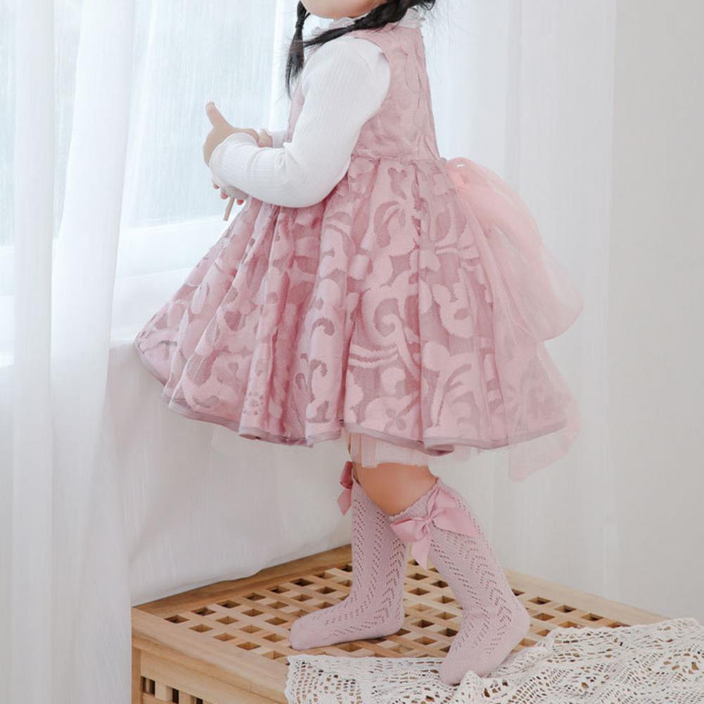 1 Paar 1-5 Jaar Oude Baby Knie Sokken Plain Weave Antislip Puur Katoen Baby Meisjes Knie hoge Boog Sokken Voor Fotografie Props