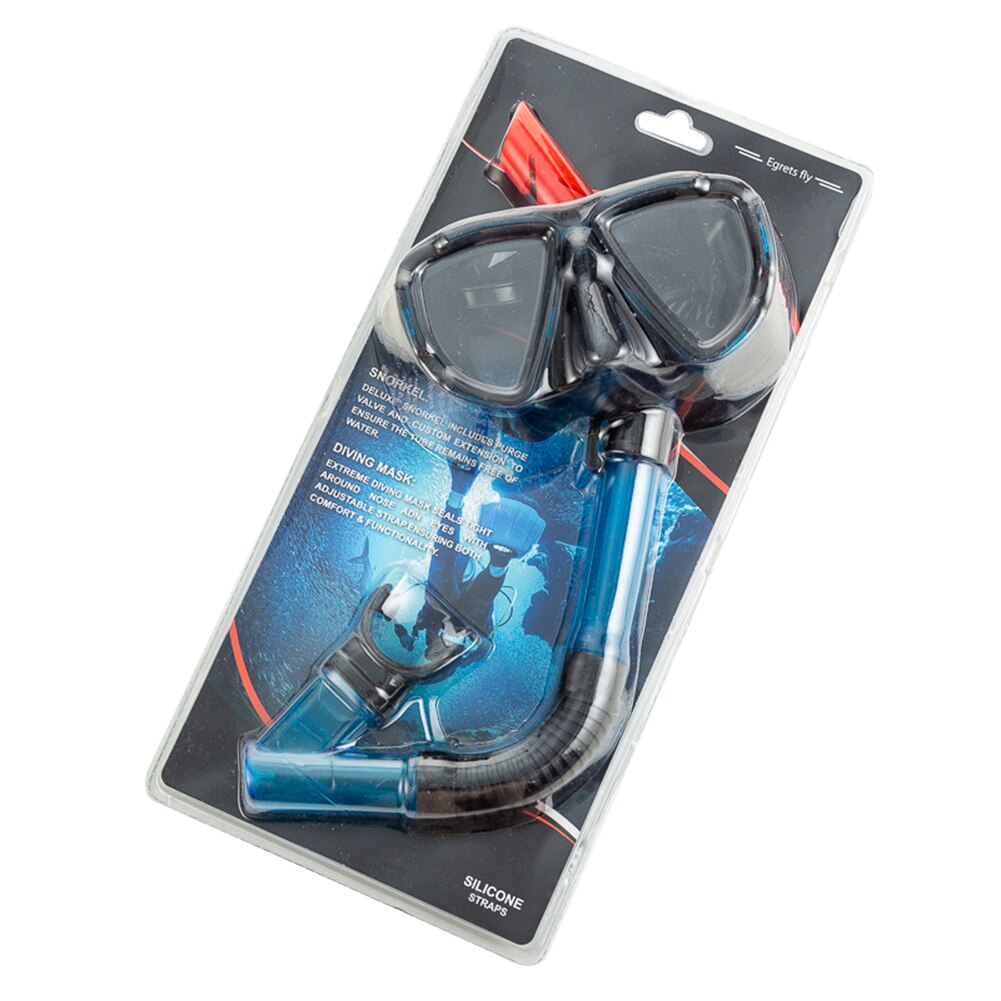 Spiegel Lens Duikbril Professionele Duiken Maskers Snorkelen Set Anti-Fog Bril Bril Zwemmen Vissen Zwembad Apparatuur: Lake Blue