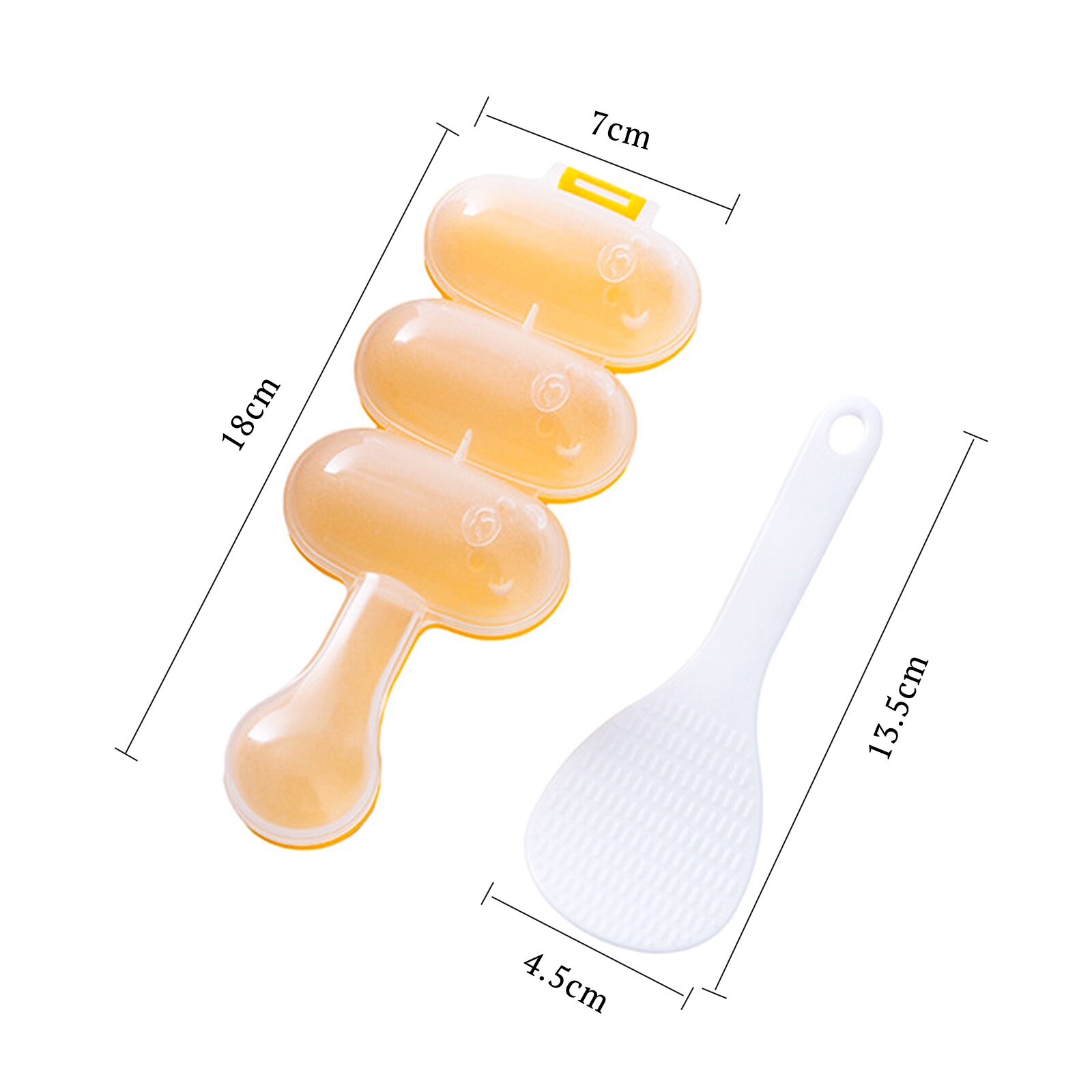 Rouleau de boule de riz japonais, moule à Sushi, presse antiadhésive bricolage outils de fabrication de Sushi, accessoires de cuisine: 2pcs and spoon