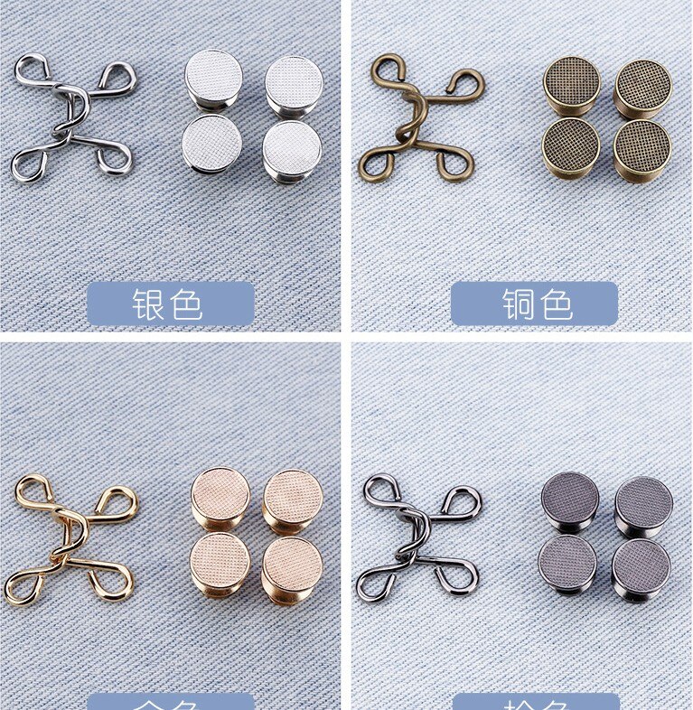 10Set Afneembare Universele Vaste Knop Haak En Bar Fastener Jeans Broek Rok Pent Taille Passen Extender Decoratieve Knoppen