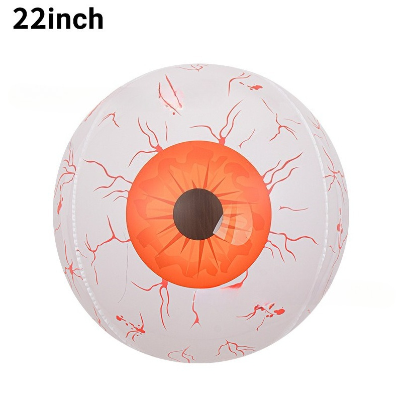 1 stk. oppblåsbare øyeballonger for halloween, 22 cm, 3- farger, skrekk-temafest, øyeballonger til halloween-dekorasjoner.