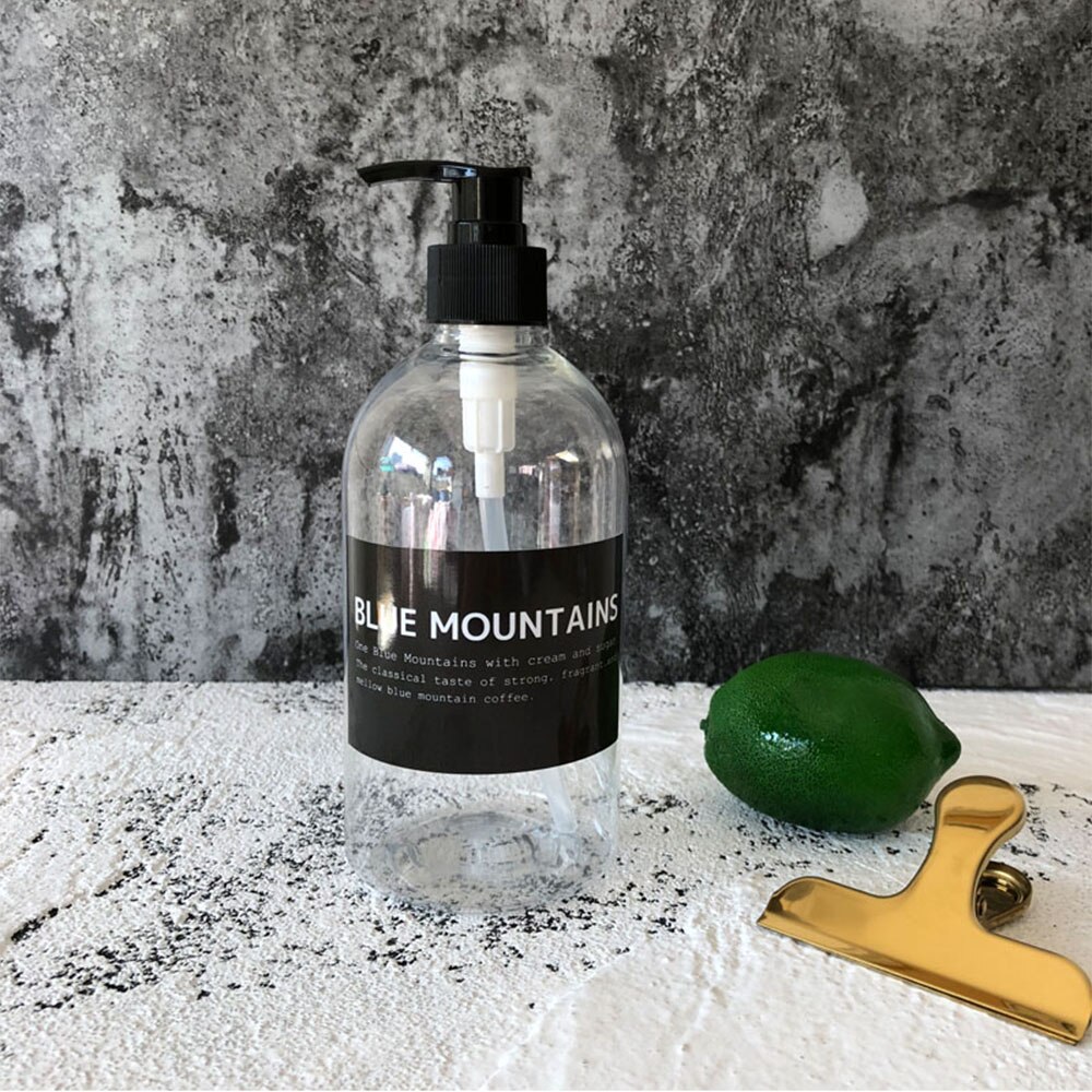 500ml zeepdispensers, badshampoo, douchegel, opbergfles, draagbare vloeibare lotion organizer, plastic flessen, sticker, willekeurig