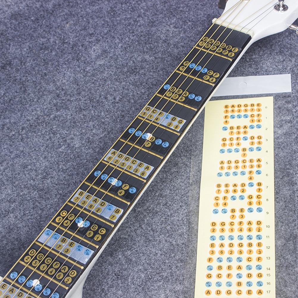 Guitar Note Sticker Electric Guitar Fretboard Note Decals Fingerboard Frets Map Sticker Learner