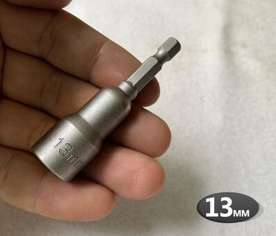 Hex Bit Socket with Magnetic, 7mm to 19mm, 65mm Long, Hexagon Socket Wrench Impact Resistant Socket for Hand /Electric Drill: 13mm