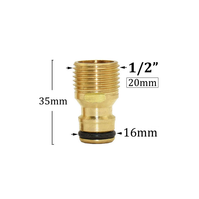 1/2 3/4 5/8 1"Brass Garden Hose Quick Connector Drip Irrigation System Copper Fittings For Outdoor Irrigation Car Wash: Gold