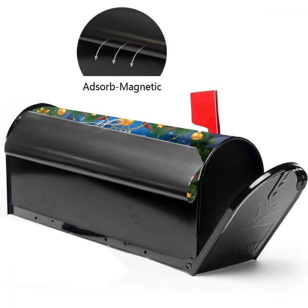 Santa and penguin mailbox cover happy year mailbox wraps magnetisk postkassedæksel til havehave