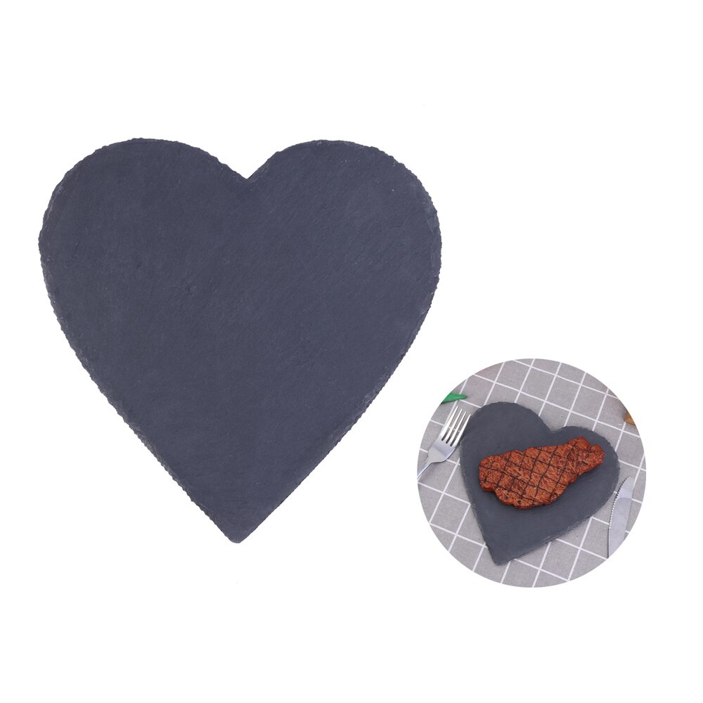 1 pc natuursteen leisteen borden hartvormig veiligheids taartbord stenen bord voor kaas barbecue pizza sushi