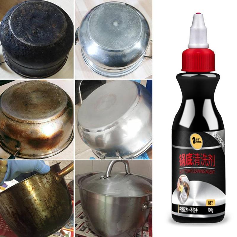 100g Stainless Steel Cleaner Metal Surface Kitchen Cleaning Pot Remover Non-toxic Effective Dirt Bottom Ultra Rus R8O4