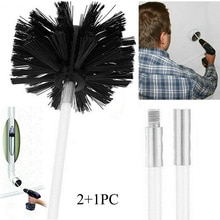 Chimney Sweeping Cleaner Brush Set Flue Cleaning System Fireplace Tool Kit + 2 Rods 600*10mm Flexible Connection Cleaning Set