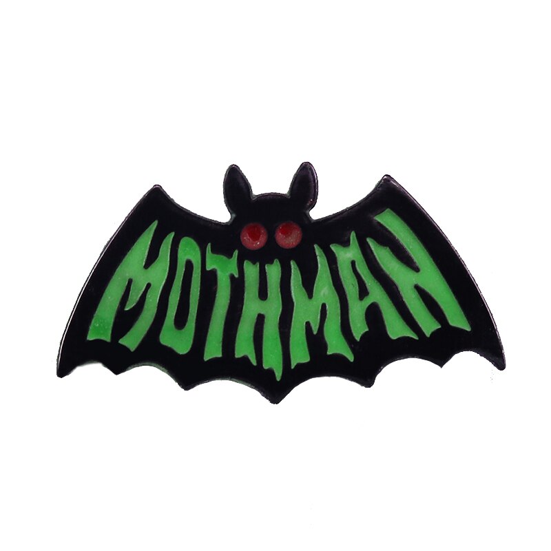 Broche da traça do bastão do pino do esmalte do emblema de mothman: 02
