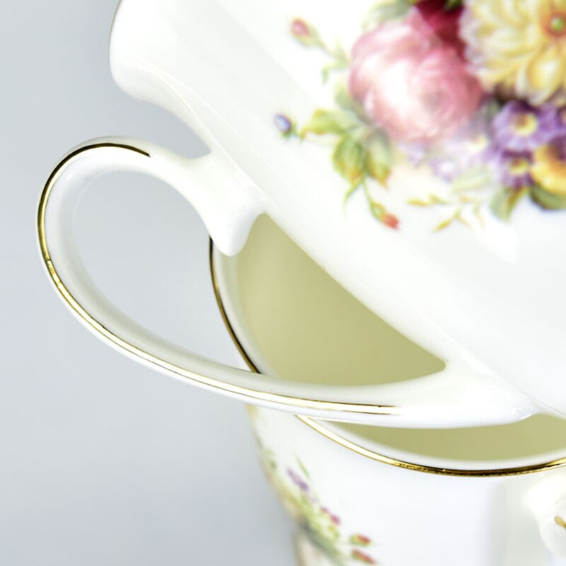 JOUDOO-tasse créative en céramique, famille royale, 350ml, tasse créative pour le café, le lait, le thé, dorée, incrustée, tasse de petit-déjeuner